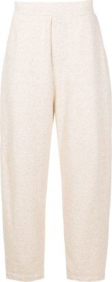 Straight-Leg Melange-Effect Trousers