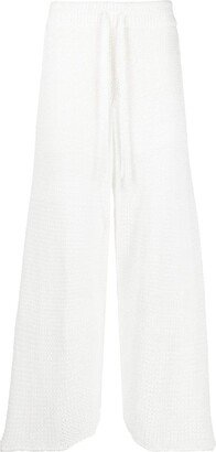 Knitted Drawstring Wide-Leg Trousers
