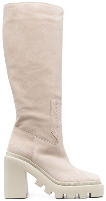 Square-Toe Knee-Length Boots-AA