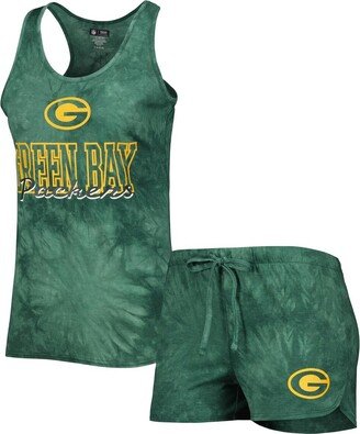 Women's Concepts Sport Green Green Bay Packers Billboard Scoop Neck Racerback Tank and Shorts Sleep Set