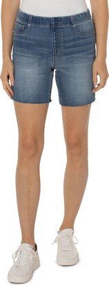 Petite Chloe Pull-On Bermuda Shorts with Cut Hem Mullen 16P