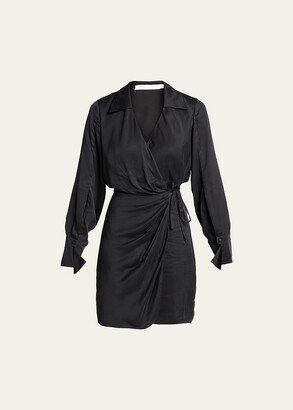 SIMKHAI Destiny Essentials Long-Sleeve Wrap Dress