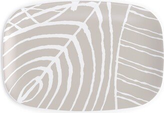 Serving Platters: Leaves - Greige Serving Platter, Beige