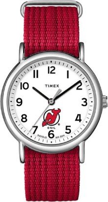 Timex Tribute Timex Unisex Weekender 38mm Watch - NJ Devils with Slip-Thru Single Layer Strap