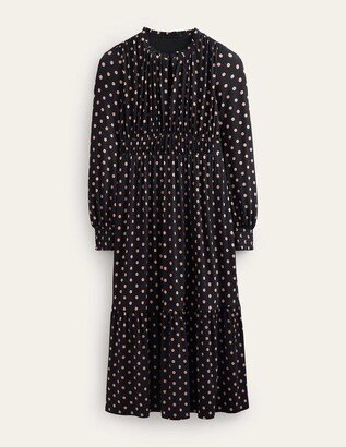 Ruched Jersey Midi Tea Dress-AA