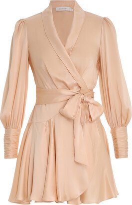 Silk Wrap Mini Dress-AB