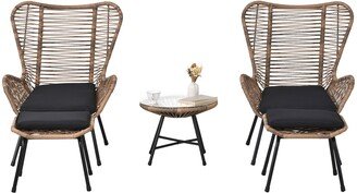 Larra 5 Piece Bistro Set Arm Chairs with Stools and Tempered Glass - 22