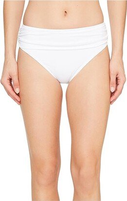 Pearl High-Waist Sash Bikini Bottom (White) Women's Swimwear