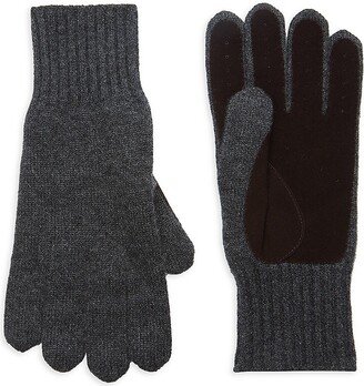 Suede Trim Cashmere Gloves