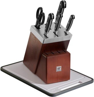 Pro 7-Piece Self-Sharpening Knife Block & Cutting Board Set