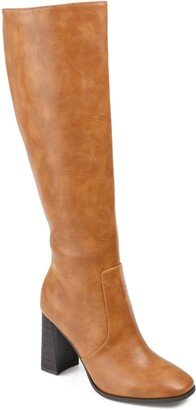 Karima Tall Vegan Leather Block Heel Boot - Wide Calf