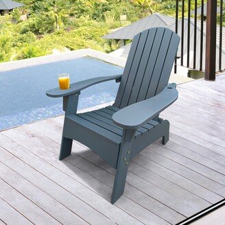 Aoolive Outdoor Indoor Wood Adirondack chair with a Hole for Beverages