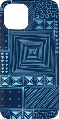 Custom Iphone Cases: African Tribal Mud Cloth - Indigo Phone Case, Silicone Liner Case, Matte, Iphone 11 Pro Max, Blue