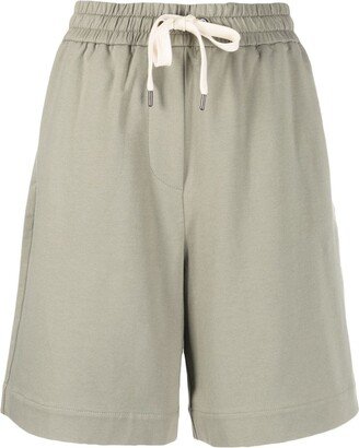 High-Waisted Stretch-Cotton Shorts