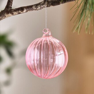 Pink Segment Glass Globe Ornament