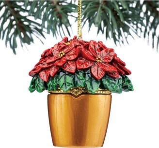 Collections Etc. Collections Etc Festive Trinket Box Christmas Ornaments 2.5 X 2.5 X 3 Poinsettia