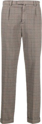 Check-Pattern Tapered Trousers-AD