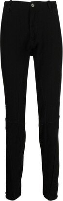 Waffle-Knit Tapered-Leg Trousers-AA