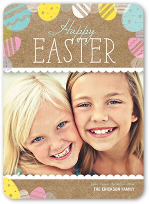 Easter Cards: Easter Egg Stamps Easter Card, Brown, Standard Smooth Cardstock, Rounded