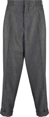 Tapered-Leg Virgin Wool Trousers-AC