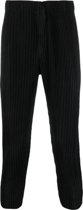 Black MC July Plissé Tapered Trousers