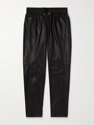 Tapered Leather Sweatpants