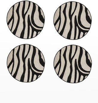 Beaded Zebra Coasters, Set of 4