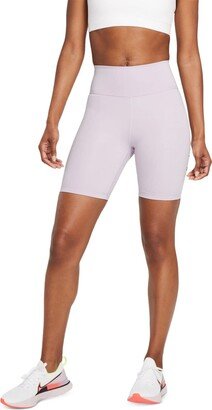 ALLBRAND365 Designer Womens Activewear Bike Shorts Color Iced Lilac/Reflective Silver Size X-Large