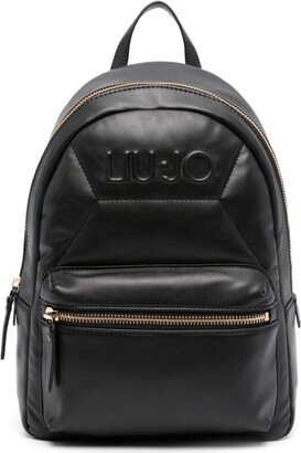 Logo-Embossed Quilted Backpack