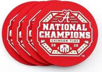 Alabama Crimson Tide College Football Playoff 2020 National Champions 4-Pack Ncaa Pvc Coaster