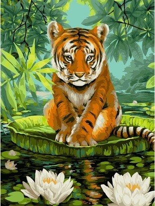 Painting by Numbers Kit Crafting Spark Little Tiger S052 19.69 x 15.75 in