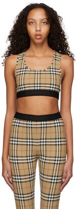 Beige Vintage Check Dalby Sports Bra