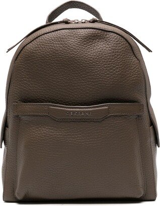 Posh pebbled leather backpack