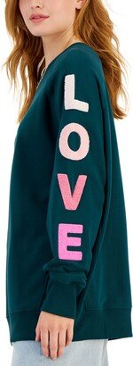 Juniors' Love Sleeve Crewneck Sweatshirt