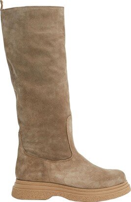 Suede Platform Tall Boots Knee Boots Sand