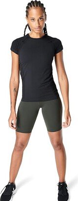 Athlete Seamless Workout Tee (Black) Women's Clothing