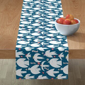 Table Runners: Peace + Love Dove Party Table Runner, 90X16, Blue