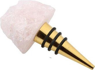 Bottle Stopper with Pink Agate Stone, 3.75