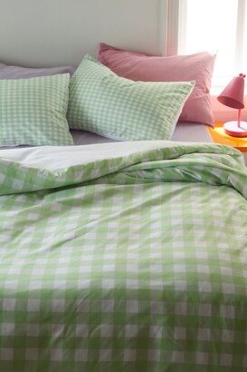 Emma Lewis For Deny Green Gingham Duvet Cover