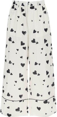 Pajama pants with Bunch Of Hearts motif-AA