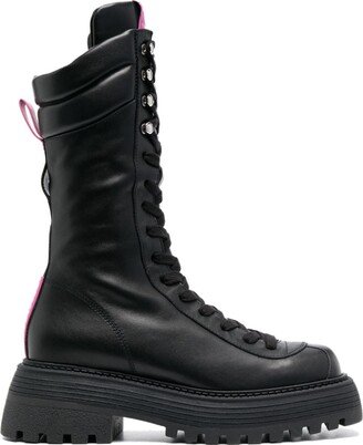 3juin Logo-Patch Leather Boots