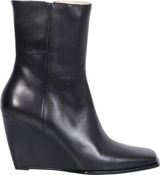 Squared-Toe Ankle Boots
