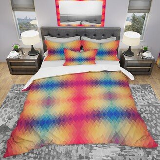 Designart 'Multicolor Geometric Pattern' Modern Bedding Set - Duvet Cover & Shams