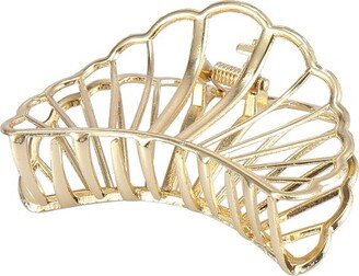 Unique Bargains Women's Metal Hair Clips Hair Barrettes Shell Shaped Claw for Fashion Accessories 2.8 Inch