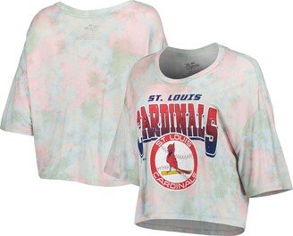 Women's Threads St. Louis Cardinals Cooperstown Collection Tie-Dye Boxy Cropped Tri-Blend T-shirt