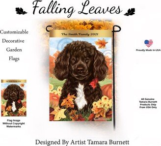 Portuguese Water Dog Brown Beardless( Can Personalize With Pet Or Family Name Garden Flag