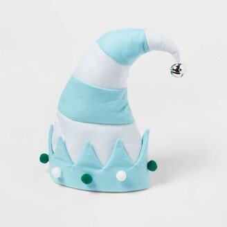 Striped Elf Hat with Bell Christmas Costume Headwear - Wondershop™ Blue/White