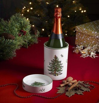 Christmas Tree Wine Chiller & Coaster SetChiller: 6 H x 4.4 D/ Coaster: 1 H x 4.9D