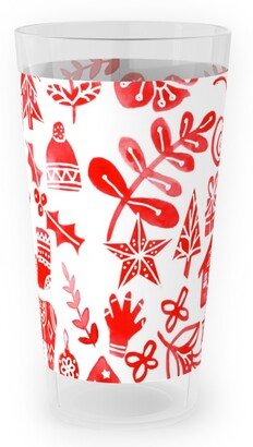 Outdoor Pint Glasses: Red Christmas Outdoor Pint Glass, Red