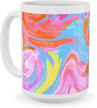 Mugs: Summer Splash Ceramic Mug, White, 15Oz, Multicolor